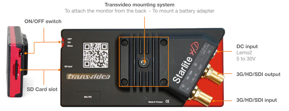 Transvideo StarliteHD connectors Transvideo StarliteHD connectors