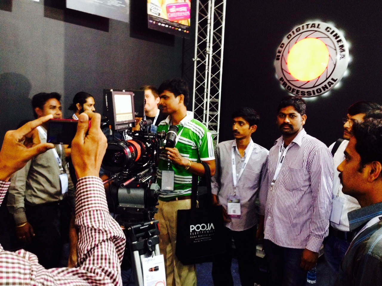 Transvideo CineMonitorHD and Angenieux 25-250DP/i on RED booth