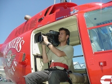 When I started many, many years ago, I did a lot of helicopter shoots. This one is ready to fly me over the Grand Canyon for a travel program